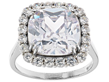 Picture of White Cubic Zirconia Rhodium Over Sterling Silver Ring 11.87ctw