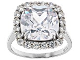 White Cubic Zirconia Rhodium Over Sterling Silver Ring 11.87ctw