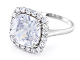 White Cubic Zirconia Rhodium Over Sterling Silver Ring 11.87ctw