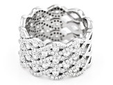 White Cubic Zirconia Rhodium Over Sterling Silver Ring 3.35ctw