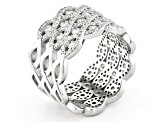 White Cubic Zirconia Rhodium Over Sterling Silver Ring 3.35ctw