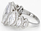 White Cubic Zirconia Rhodium Over Sterling Silver Ring 10.41ctw