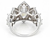 White Cubic Zirconia Rhodium Over Sterling Silver Ring 10.41ctw