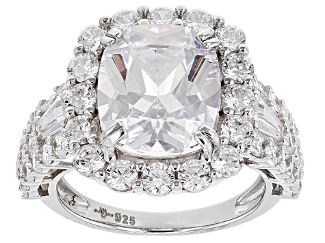 White Cubic Zirconia Platinum Over Sterling Silver Ring 11.83ctw