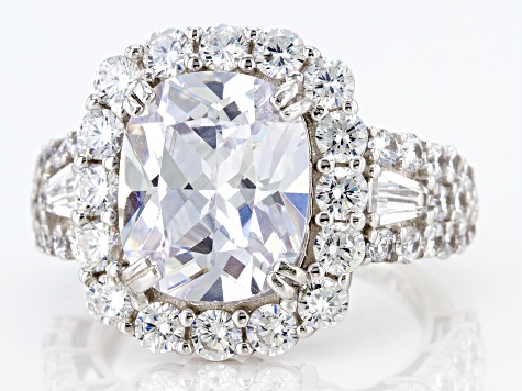 White Cubic Zirconia Platinum Over Sterling Silver Ring 11.83ctw