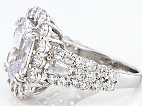 White Cubic Zirconia Platinum Over Sterling Silver Ring 11.83ctw