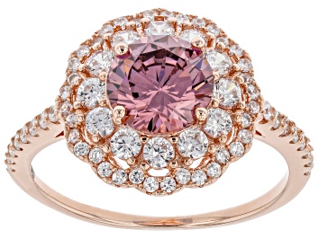 Picture of Blush And White Cubic Zirconia 18k Rose Gold Over Sterling Silver Ring