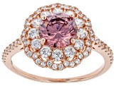 Blush And White Cubic Zirconia 18k Rose Gold Over Sterling Silver Ring