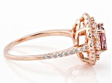 Blush And White Cubic Zirconia 18k Rose Gold Over Sterling Silver Ring