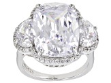 White Cubic Zirconia Platinum Over Sterling Silver Ring 15.91ctw