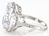 White Cubic Zirconia Platinum Over Sterling Silver Ring 15.91ctw