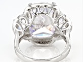 White Cubic Zirconia Platinum Over Sterling Silver Ring 15.91ctw