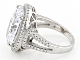 White Cubic Zirconia Rhodium Over Sterling Silver Ring 14.20ctw