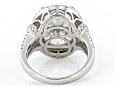 White Cubic Zirconia Rhodium Over Sterling Silver Ring 14.20ctw
