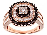 Mocha And White Cubic Zirconia 18k Rose Gold Over Sterling Silver Ring 2.55ctw