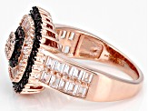 Mocha And White Cubic Zirconia 18k Rose Gold Over Sterling Silver Ring 2.55ctw