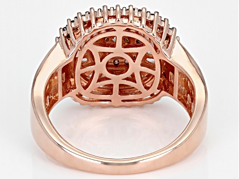 Mocha And White Cubic Zirconia 18k Rose Gold Over Sterling Silver Ring 2.55ctw