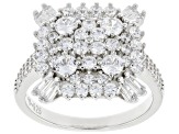 White Cubic Zirconia Rhodium Over Sterling Silver Ring 2.73ctw