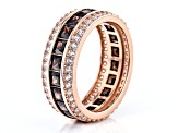 Mocha And White Cubic Zirconia 18k Rose Gold Over Sterling Silver Eternity Band6.47ctw
