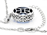 Blue Cubic Zirconia Rhodium Over Sterling Silver Pendant With Chain 8.28ctw