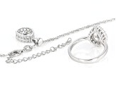White Cubic Zirconia Rhodium Over Sterling Silver Jewelry Set 4.96ctw