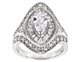 White Cubic Zirconia Rhodium Over Sterling Silver Ring 3.81ctw