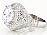 White Cubic Zirconia Rhodium Over Sterling Silver Ring 13.87ctw