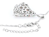 Multicolor Gemstone Simulants Rhodium Over Silver Christmas Tree Pendant With Chain 2.26ctw