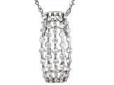 White Cubic Zirconia Rhodium Over Sterling Silver Pendant With Chain 2.35ctw