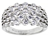 White Cubic Zirconia Rhodium Over Sterling Silver Ring 3.00ctw