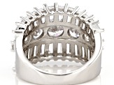 White Cubic Zirconia Rhodium Over Sterling Silver Ring 9.91ctw
