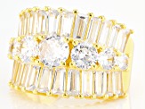 White Cubic Zirconia 18k Yellow Gold Over Sterling Silver Ring 9.91ctw