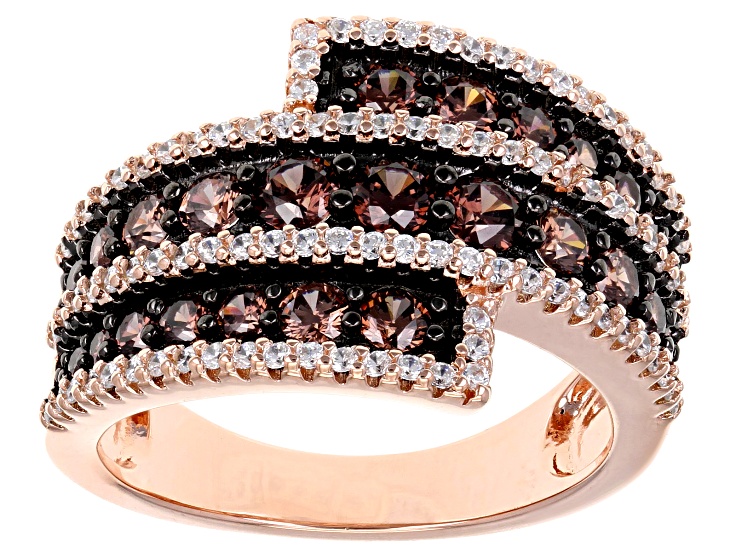 トヴァ　コフレセット　TOVA Mocha And White Cubic Zirconia 18k Rose Gold Over Sterling