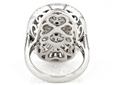 White Cubic Zirconia Rhodium Over Sterling Silver Ring 4.49ctw