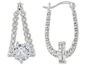White Cubic Zirconia Rhodium Over Sterling Silver Earrings 5.31ctw