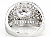 White Cubic Zirconia Platinum Over Sterling Silver Ring 7.19ctw