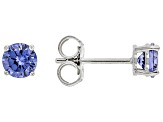 Blue And White Cubic Zirconia Rhodium Over Sterling Silver Jewelry Set 4.72ctw
