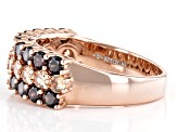 Mocha And Champagne Cubic Zirconia 18k Rose Gold Over Sterling Silver Ring 3.22ctw