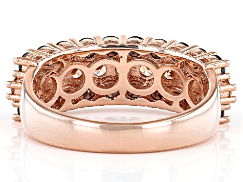 Mocha And Champagne Cubic Zirconia 18k Rose Gold Over Sterling Silver Ring 3.22ctw
