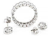 White Cubic Zirconia Rhodium Over Sterling Silver Jewelry Set 7.96ctw