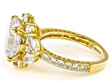 White Cubic Zirconia 18k Yellow Gold Over Sterling Silver Ring 9.69ctw