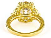 White Cubic Zirconia 18k Yellow Gold Over Sterling Silver Ring 9.69ctw