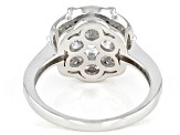 Blue and White Cubic Zirconia Rhodium Over Sterling Silver Ring 3.75ctw