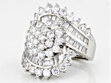 White Cubic Zirconia Platinum Over Sterling Silver Ring 5.23ctw