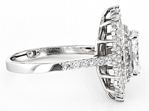 White Cubic Zirconia Rhodium Over Sterling Silver Ring 4.73ctw