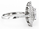White Cubic Zirconia Rhodium Over Sterling Silver Ring 4.73ctw