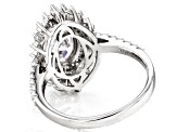 White Cubic Zirconia Rhodium Over Sterling Silver Ring 4.73ctw