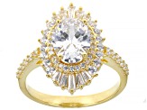 White Cubic Zirconia 18k Yellow Gold Over Sterling Silver Ring 4.73ctw
