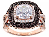 Mocha And White Cubic Zirconia 18k Rose Gold Over Sterling Silver Ring 4.86ctw