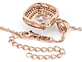 Mocha And White Cubic Zirconia 18k Rose Gold Over Sterling Silver Pendant With Chain 4.35ctw